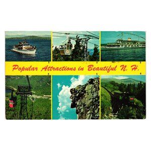Popular Attractions Postcard Beautiful NH Multiple Scenic Views 1966 Postmark